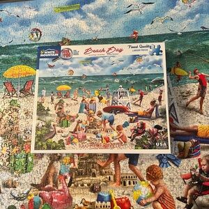 White Mountain Beach Day Puzzle - Vibrant Colors